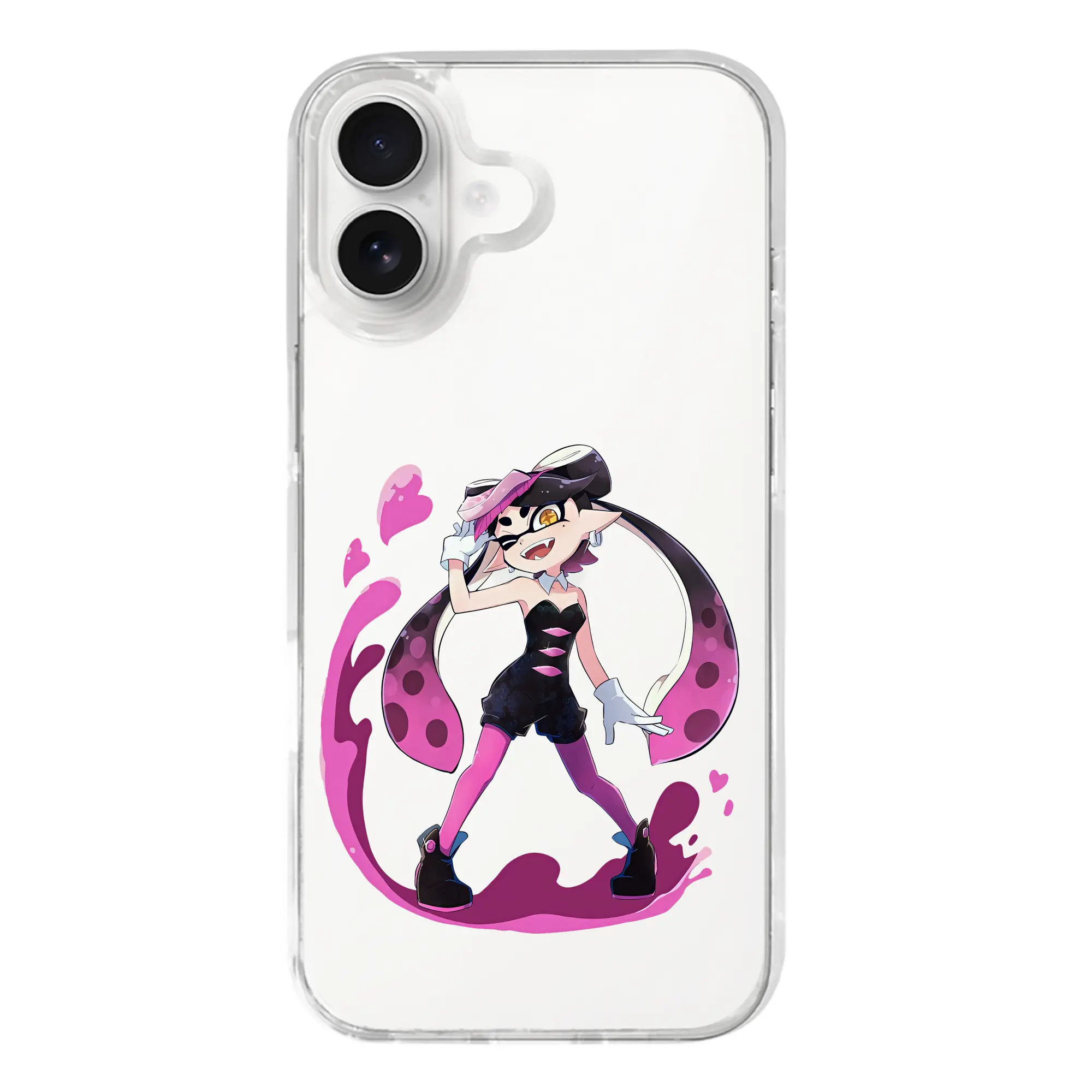 スプラトゥーン グッズ,シオカラーズ アオリ - iPhone 17シリーズ 透明スマホケース – 薄型・耐衝撃・精密フィット保護カバー